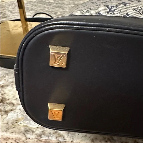 Louis Vuitton Monogram Satchel - Gray and Navy Blue PRE-OWNED. - Picture 10 of 14